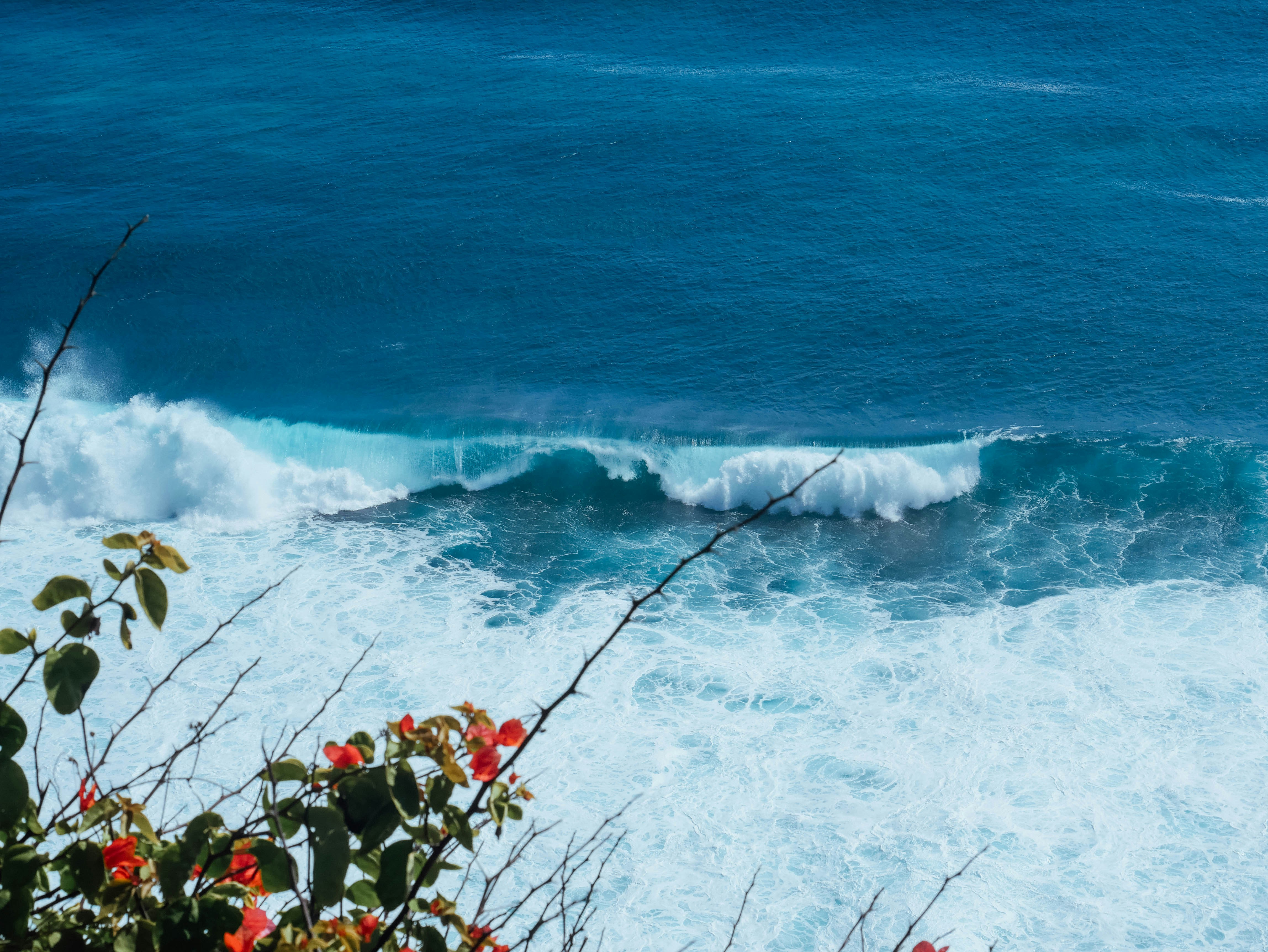 Uluwatu Beach, cliffs and waves